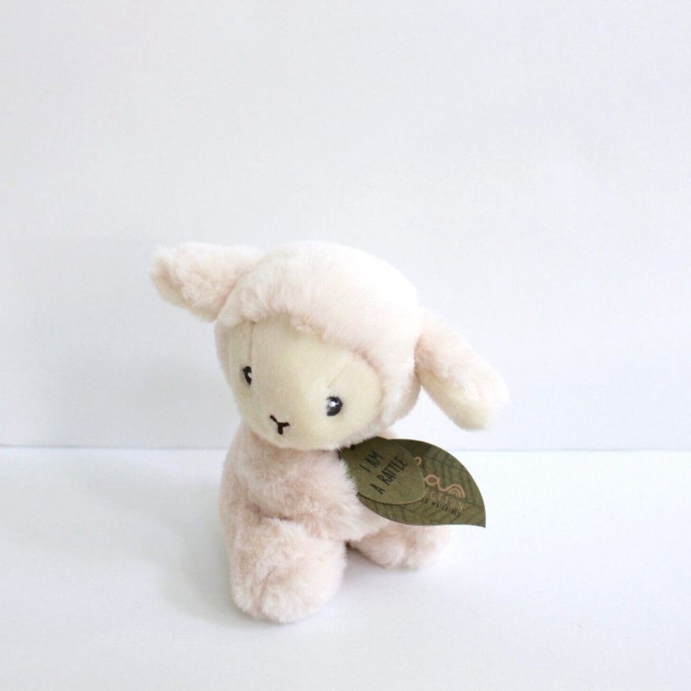 Aurora Ebba Eco Collection Lamb Rattle Plush Stuffed Animal 6"